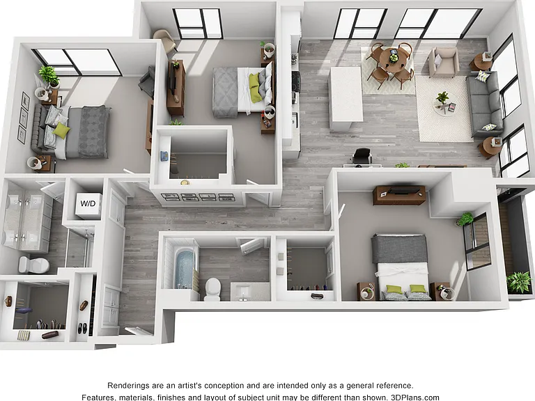 The Glenn - D1 - 2 Beds - 2 Baths - 1574 Sq. ft.