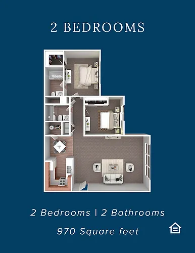 Floor plan 2 Bedroom 2 Bathroom