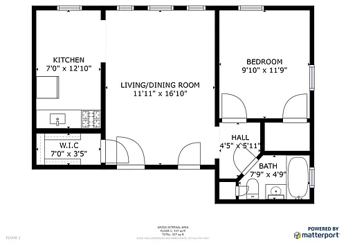 Floor plan One Bedroom