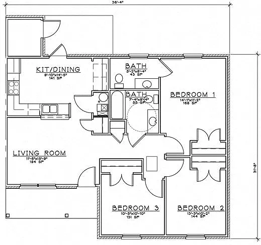 Floor plan 3 Bedroom Unit