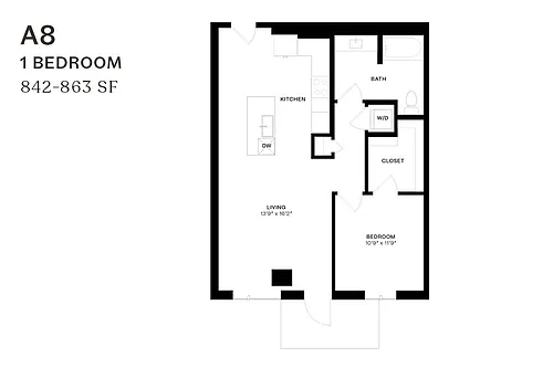 Floor plan One Bedroom A8