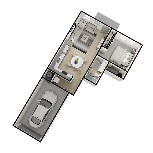 Floor plan Imperial 1-Bed 1-Car Garage