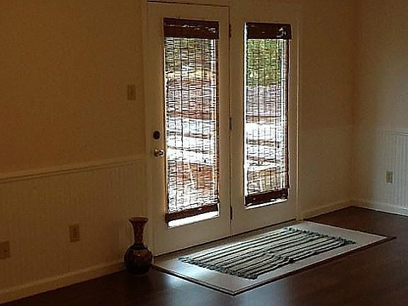 The french doors lead to a great deck.