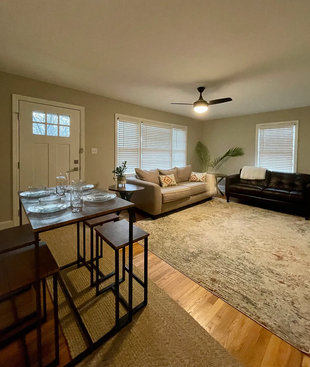 Living Room with Ceiling , Freshly Painted, Oak Wood Floors Refinished. Levolor Blinds - 240 Boulevard Hts