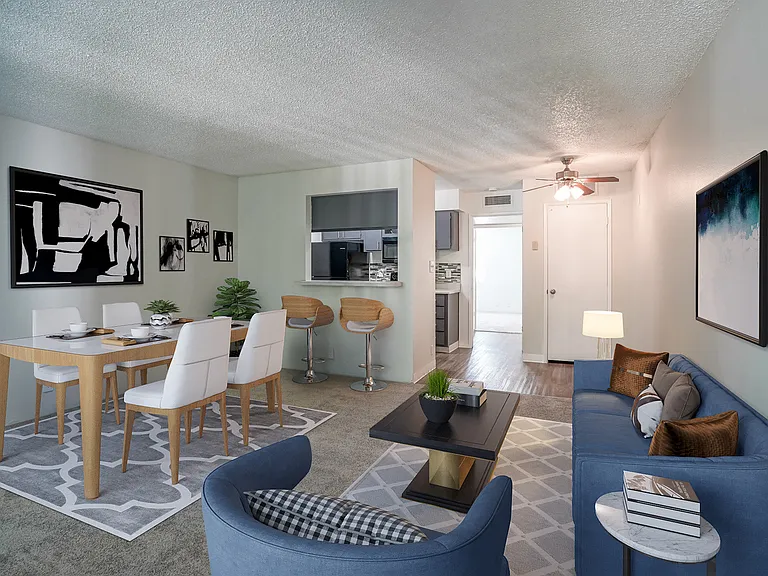 Large Living Space - Gold Interior