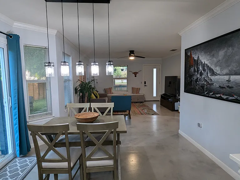View of the living-dining area from the kitchen