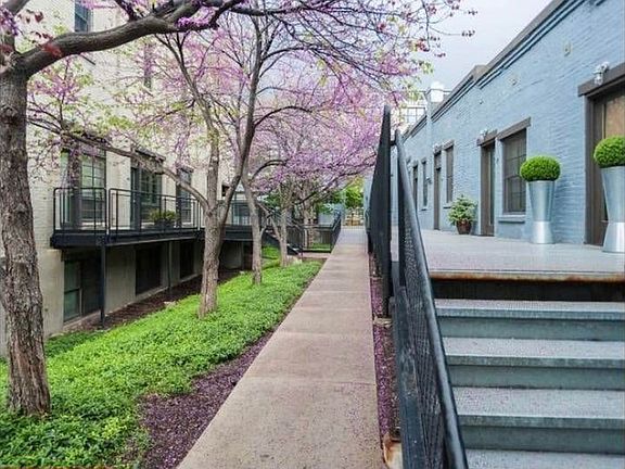 Main entrance in spring