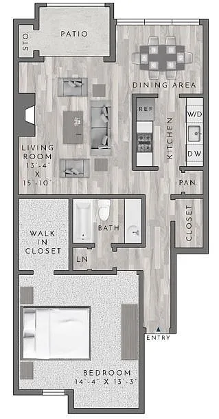 Floor plan A1-1x1(W)