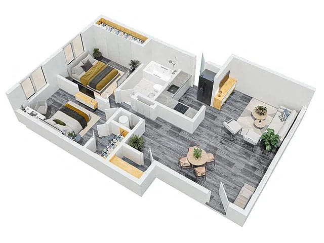 Floor plan 2 Bedroom 1 Bathroom