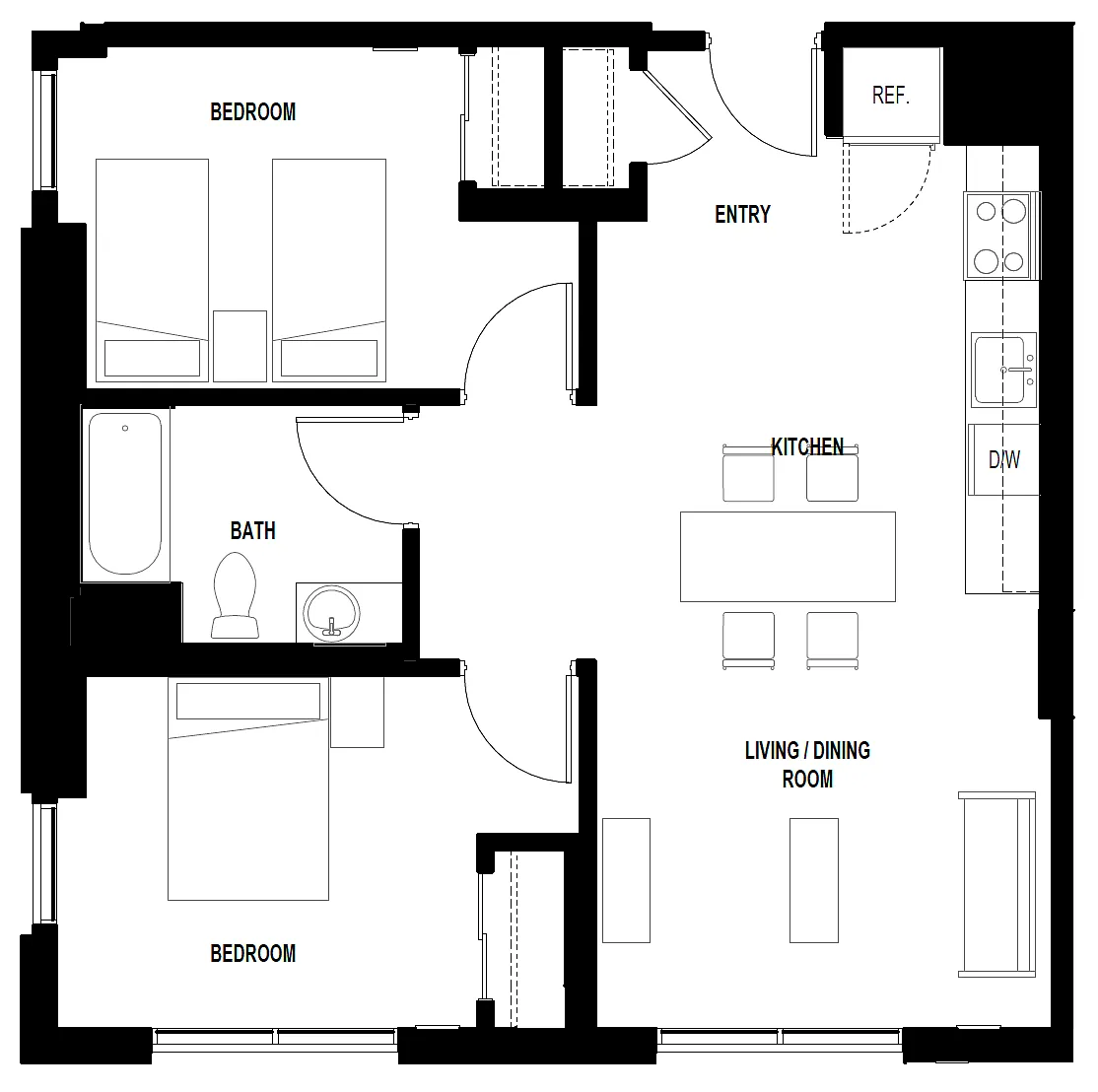 Floor plan Two Bedroom