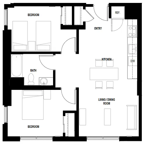 Floor plan Two Bedroom