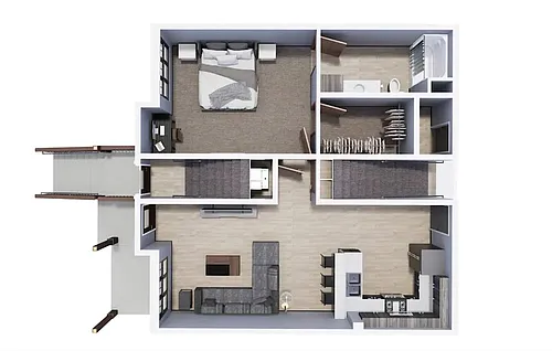 Floor plan 1 Bed 1 Bath