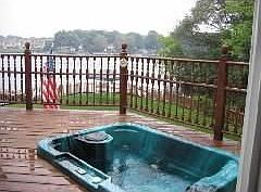 hot tub in deck