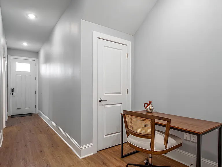 Entryway and furnished office nook