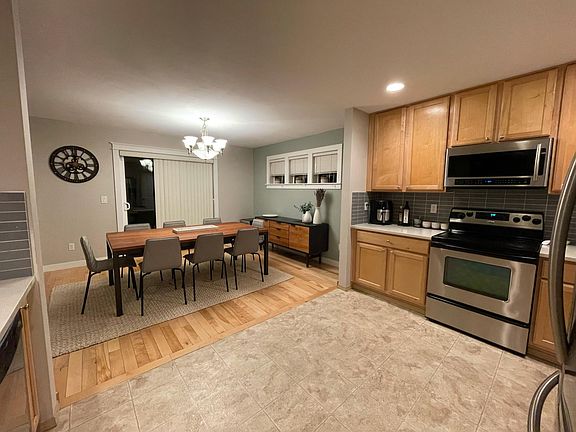 Open dining room and kitchen area