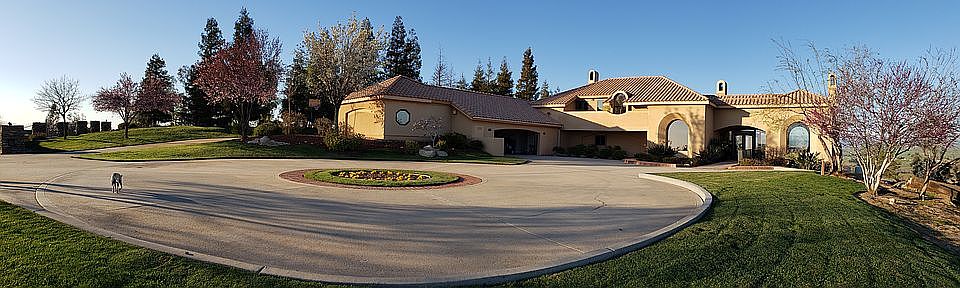 front yard and lower garage
