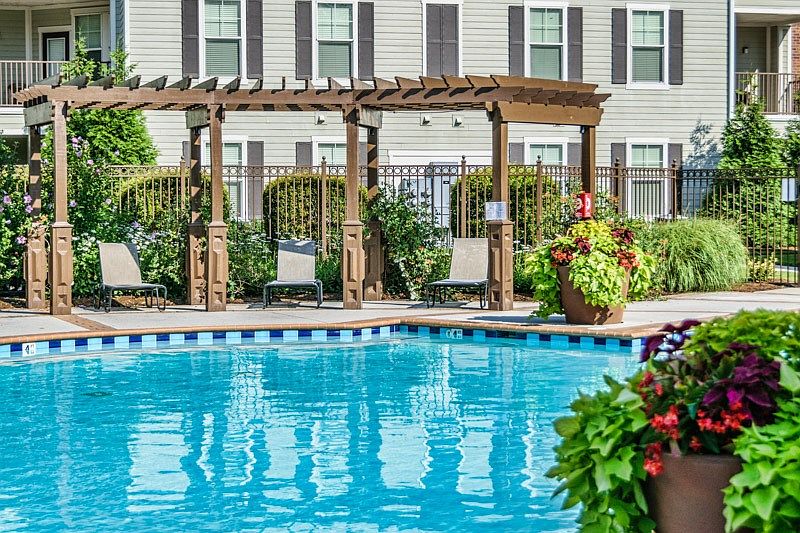 Sparkling Pool with Pergola