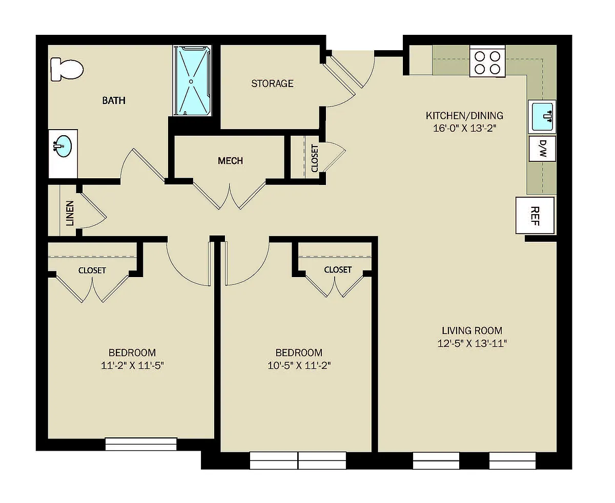 Floor plan 2 Bedroom