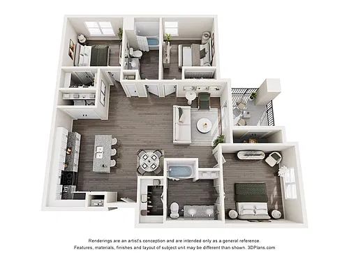 Floor plan 3BR-B - 3BR-B