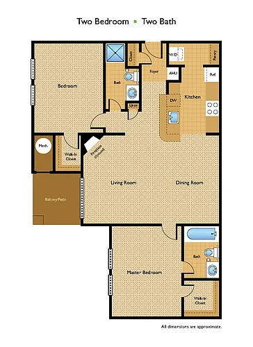 Floor plan 2 Bedroom 2 Bath