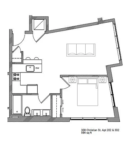 Floor plan 202 and 302