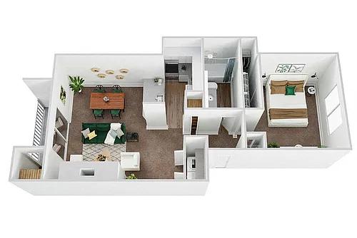 Floor plan 1 Bed / 1 Bath