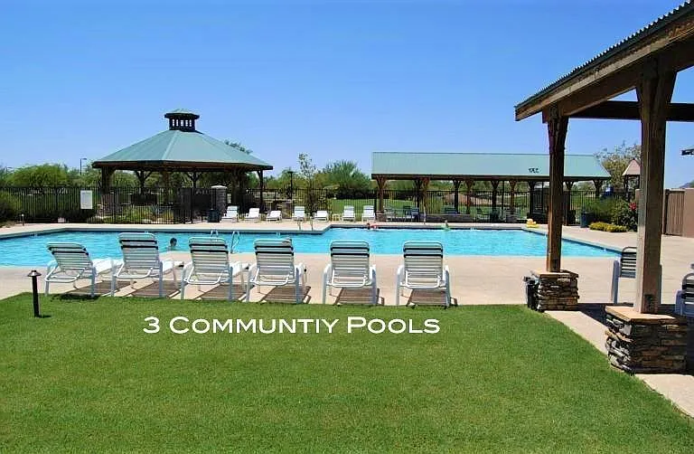 3 Community Recreation Centers with 3 OLYMPIC size swimming pools HEATED year round plus 3 Spa's and bathrooms, covered patio, grill, playground and golf course nearby!