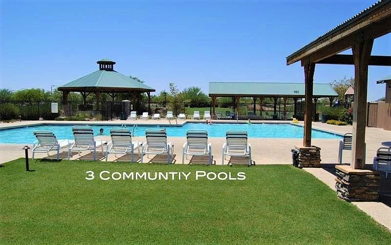 3 Community Recreation Centers with 3 OLYMPIC size swimming pools HEATED year round plus 3 Spa's and bathrooms, covered patio, grill, playground and golf course nearby!