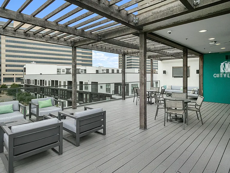 Deck space at our rooftop lounge