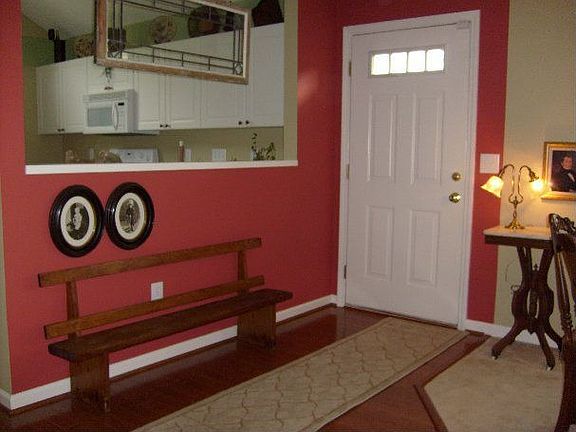 Entrance foyer with wood floor