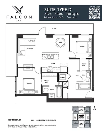 Floor plan 2 Bedrooms 2 Bed 2 Bath