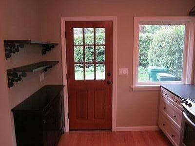Kitchen and front yard