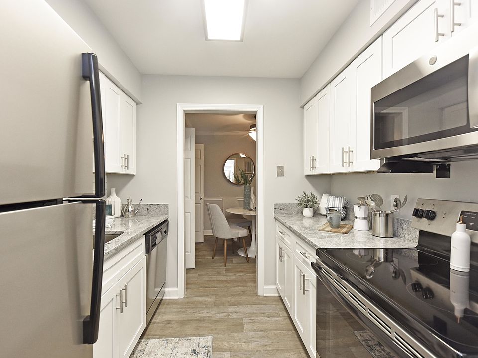 Kitchen with granite counters and stainless appliances