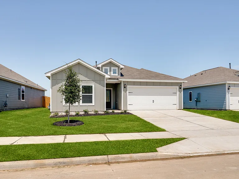 The Sabine is a beautiful one-story floor plan with an attached two-car garage.