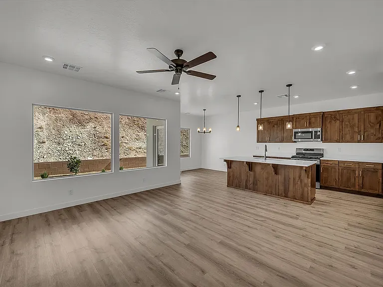 Family, kitchen and dining room