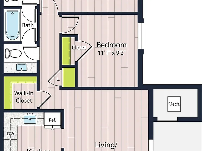 B1-60 Two Bedroom Floor Plan B1-60 Two Bedroom Floor Plan