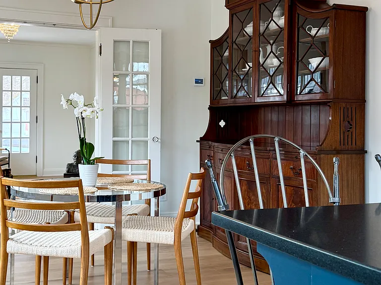 View from kitchen looking towards dining and living areas
