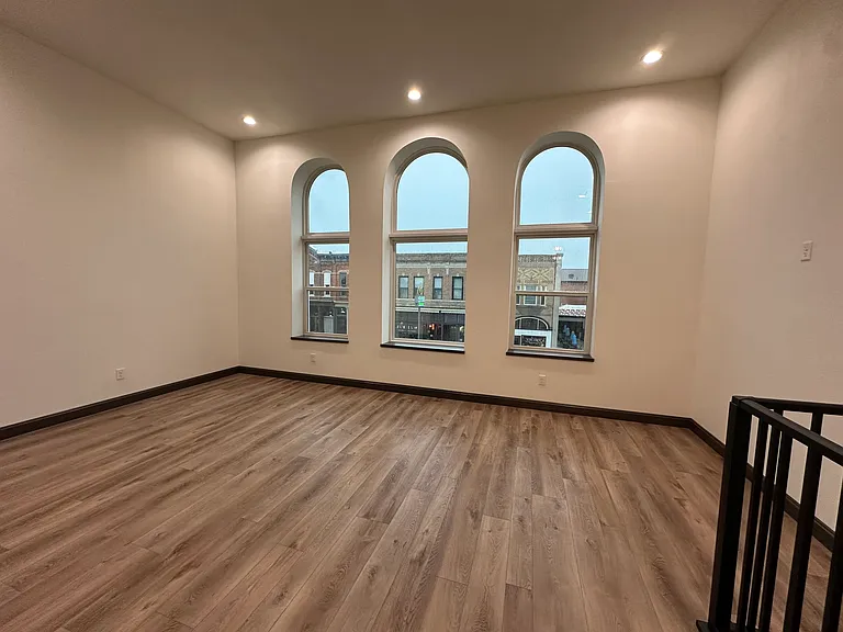 Living room overlooking Main Street.