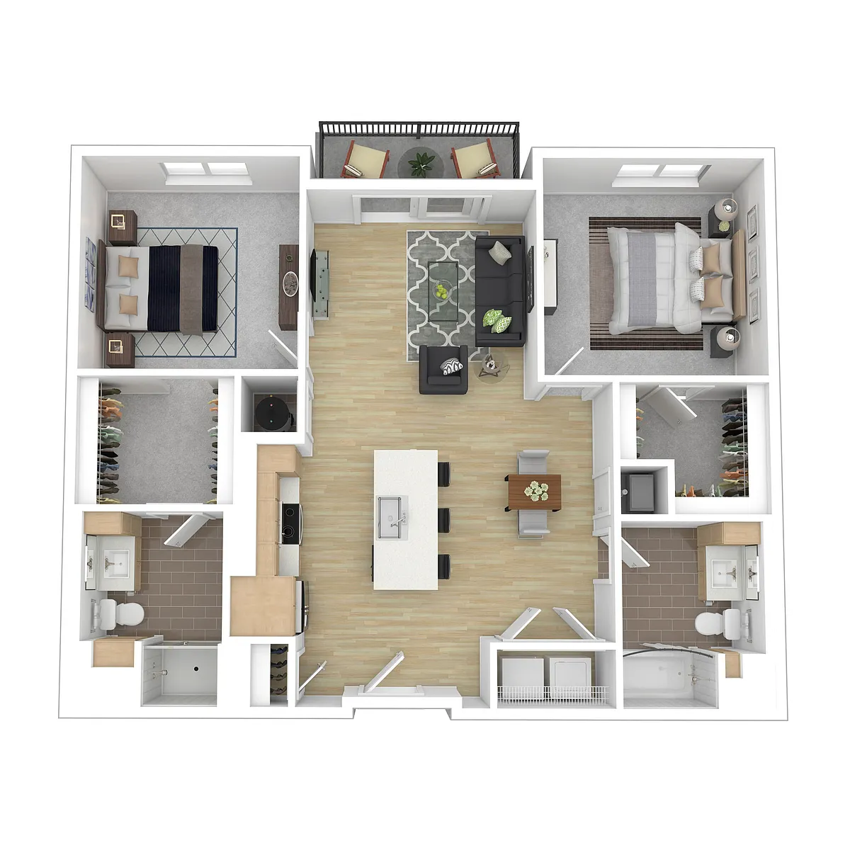 Floor plan Two Bedroom Two Bathroom 2A.4