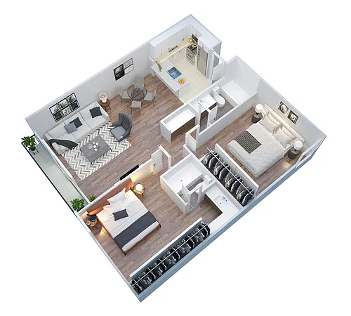 Floor plan 2 Bed / 2 Bath