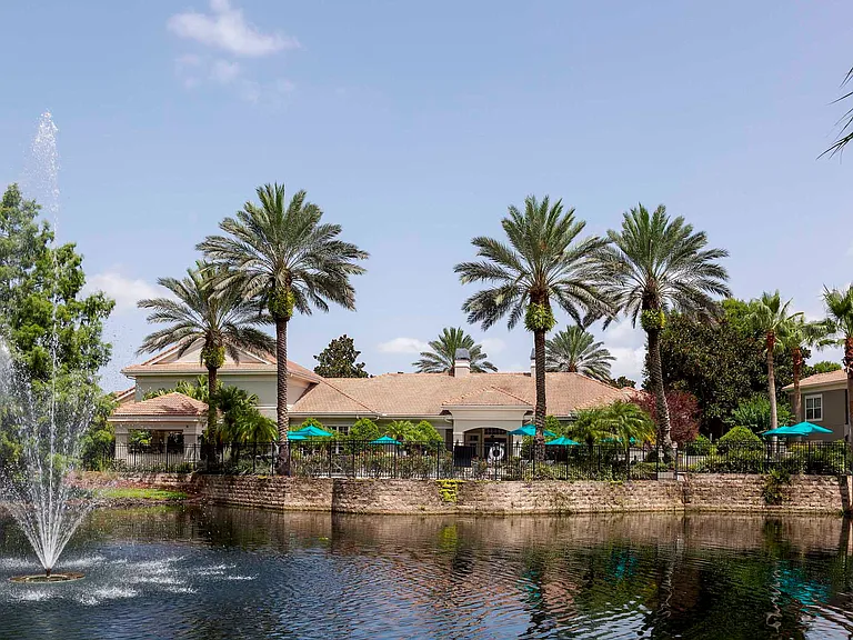 Pool and fountain view