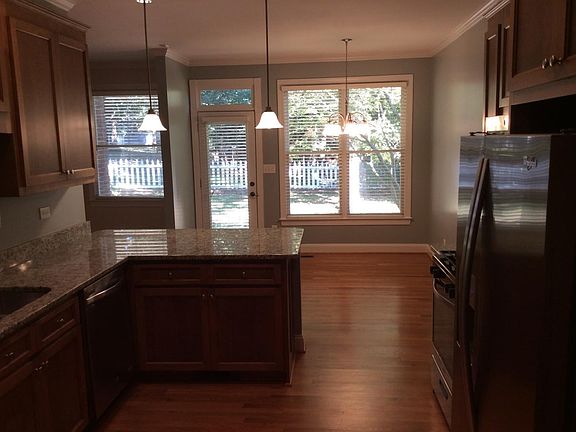 Kitchen looking into dining area