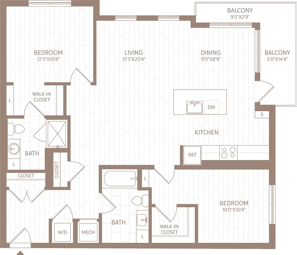 Floor plan 2 Bed/2 Bath-B3