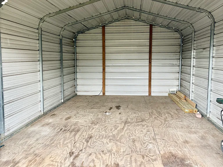 Huge backyard storage with sliding doors