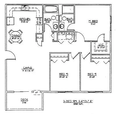 Floor plan 3 Bed 2 Bath