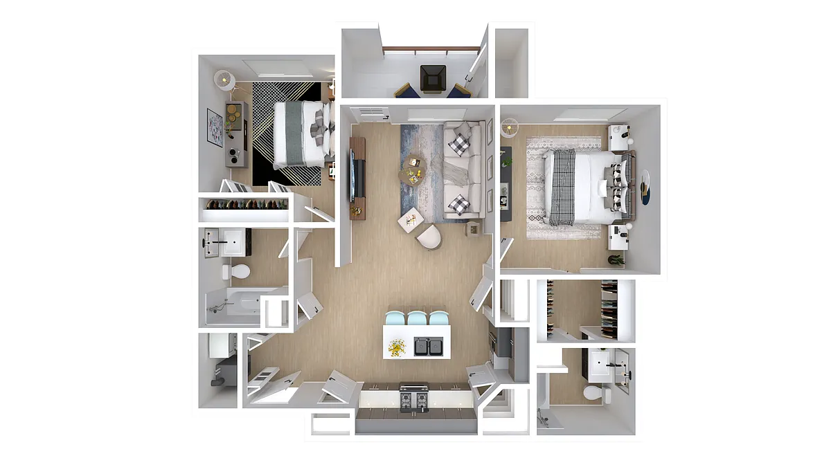 Floor plan 2 Bedroom - Corner