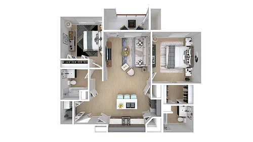 Floor plan 2 Bedroom - Corner