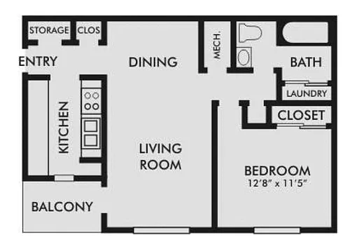 Floor plan A1-1X1