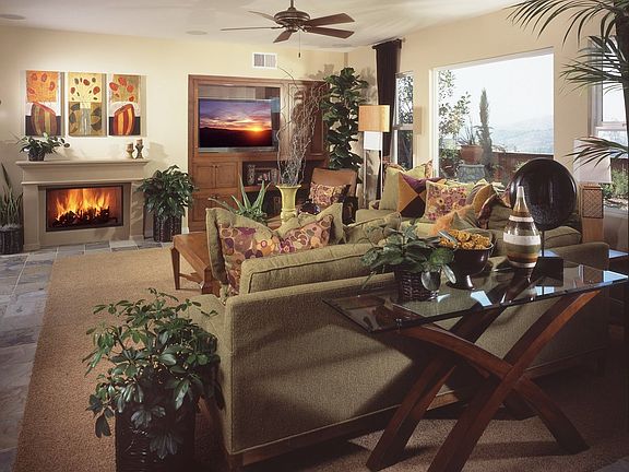family room of model home