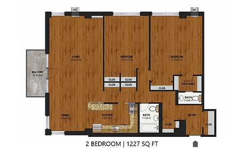 Floor plan The Shores - Two Bedroom (C)